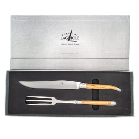 Juego para corte de carne premium – Madera de olivo